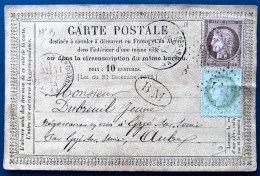 Carte Precurseur Cérès N°53 & 58 Obl GC 4103 De VARENNES EN ARGONNE + Type 16 + BM (Boite Mobile) Pour GYÉ S SEINE - Cartes Précurseurs