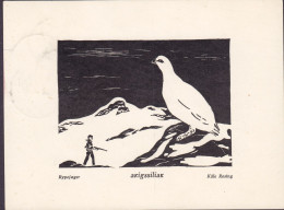 Greenland PPC Rypejæger Akigssiliak Kale Rosing Bird Vogel Oiseau Hunter Wood Carving. UMANAK 196? 4-Block (2 Scans) - Groenlandia