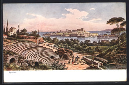 Künstler-AK Friedrich Perlberg: Syracus, Stadtansicht Vom Alten Theater Aus Gesehen - Perlberg, F.