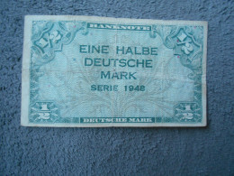 Ancien Billet 1/2 Deutsche Mark Allemagne 1948 - 1/2 Mark