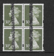 30p ELLIPTICAL PERF POST OFFICE TRAINING STAMP  IN BLOCK OF 4 MNH - Errors, Freaks & Oddities (EFOs