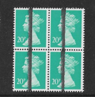 20p ELLIPTICAL PERF POST OFFICE TRAINING STAMP  IN BLOCK OF 4 MNH - Errors, Freaks & Oddities (EFOs