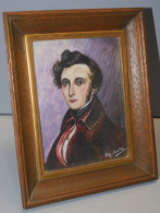 -PORTRAIT MINIATURE HOMME NAPOLEONIEN ENCADRE SOUS VERRE Signé ML JOULIN  E - Autres & Non Classés