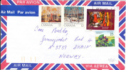 Canada Air Mail Cover Sent To Norway 17-1-1996 Good Topic Stamps Incl TIGER - Luftpost