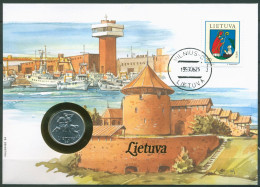 Litauen 1993 Burg Trakai Hafen Numisbrief 5 Centai (N265) - Lituania