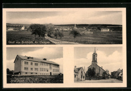 AK Eschbach / Usingen, Neue Schule, Kirche, Gesamtansicht - Usingen