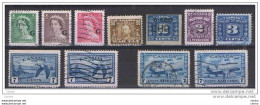 CANADA:  1935/52  AIR  MAIL + SERVICE  -  LOT  11  USED  STAMPS  -  YV/TELL. VARI - Luftpost