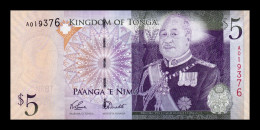Tonga 5 Pa`anga Jorge Tupou V ND (2009) Pick 39a Sc Unc - Tonga