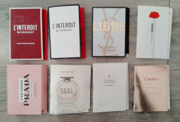 8 échantillons Parfum Vaporisateurs Sur Carte Grandes Marques Differentes - Autres & Non Classés
