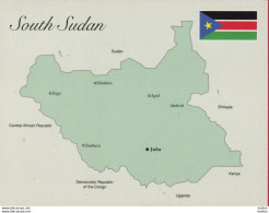 SOUTH SUDAN  Cancelled 2016 MAP Postcard W 10 SSP Wildlife Nile Lechwe  Südsudan Soudan Du Sud - Sud-Soudan