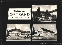 AK Ortrand In Der Lausitz, Polytechnische Oberschule, Platz Der Thälmannpioniere, Alter Markt Mit Rathaus - Ortrand