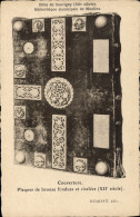 CPA Bibliotheque Bible De Souvigny Moulins Couverture Plaques De Bronze Fondues - Bibliotheken
