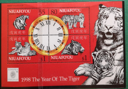 Niuafo'ou 1998 Jahr Des Tigers Block 4v** Mi B21** (191) - Autres - Océanie