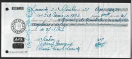 Angolan Bill 1951. Stamp Duty 450 Angolares With Surcharge 200 Angolares. Angola Brief Uit 1951. Zegelrecht 450 Angolare - Bills Of Exchange