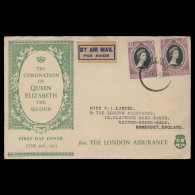 Malaya 1953 Coronation Singles First Day Cover, SINGAPORE - Federation Of Malaya