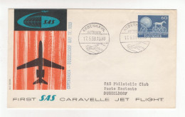 "DAENEMARK" 1959, SAS-Caravelle-Erstflugbrief "Copenhagen-Duesseldorf" (63133) - Airmail