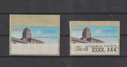 España Spain 2002 - Arquitectura Postal. A Coruña Etiquteta Blanca Y De Ajuste - Machine Labels [ATM]