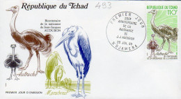Tchad 0493 Fdc Autruche, Audubon - Autruches