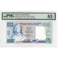 Chypre, 20 Pounds, 1997-10-01, UNC 63 EPQ, PMG - Cyprus