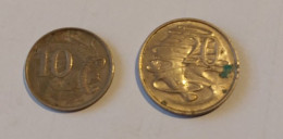 ---2--Pieces-10-Cents-1970-et-20-Cents-1967--Australie--VENDU-EN-L 'Etat--TB++++TTB-- - Autres & Non Classés