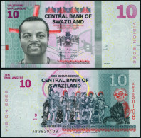 Swaziland. 10 Emalangeni. 06.09.2015 (2017) Unc. Banknote Cat# P.41a - Swaziland
