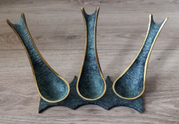 Ancien & Design Porte Pipe, Repose Pipes En Bronze? Socle Fonte? 3 Emplacements, Vintage - Pfeifenhalter