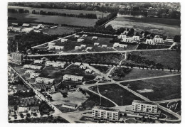 CPSM EN AVION SUR ELISABETHVILLE ET FLINS, VUE AERIENNE SUR L'EGLISE ET ENSEMBLE DES HABITATIONS RENAULT, YVELINES 78 - Flins Sur Seine