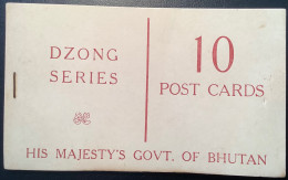 Delcampe - Bhutan 1968 Rare VF Compl. Booklet Ten Diff.10ch Postal Stationery Card Buddhism Temple(entier MH Carnet Religion Buddha - Bhutan