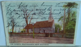 CPA ANGLETERRE SOUTHEND The Church , SOUTHCHURCH Near SOUTHEND TB PLAN Eglise + Jolie Oblitération Verso - Southend, Westcliff & Leigh