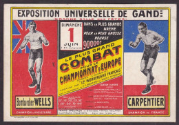CPA Boxe Boxeur GAND Belgique Bombardier Wells Non Circulée Boxe Signature Autographe De Carpentier - Sportspeople