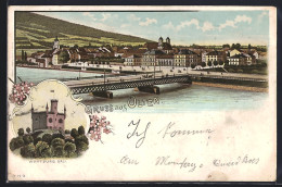 Lithographie Olten, Wartburg Säli, Ortsansicht - Olten