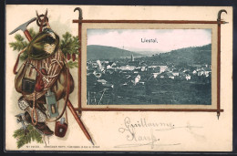 AK Liestal, Totalansicht Im Wander-Passepartout - Liestal