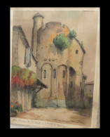 [LOT-et-GARONNE VILLENEUVE AGEN NERAC PERIGUEUX] DESSALES-QUENTIN (Robert) - Aquarelle Signée. - Acquarelli