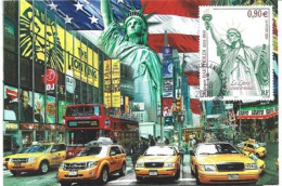 The Statue Of Liberty In New York, Liberty Enlightening The World. Maximum-card, Tribute To Auguste Bartholdi - Lettres & Documents