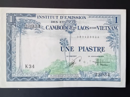 FRENCH INDOCHINA (VIETNAM) - 1954 - 1 PIASTRE - P#105 - VF - BANKNOTES - PAPER MONEY - - Indochina