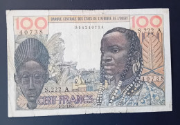 WESTERN AFRICAN STATES  - IVORY COAST - 1965 - 100 FRANCS - P#1 - CIRC-- BANKNOTES - PAPER MONEY - - West African States