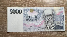Czech Republic，5000 Korun，1999，GEM UNC，pick 23a，rare Date - Tchéquie