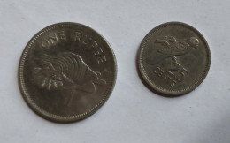 ----2--Pieces--1-Rupee-1982-et-25-Cents-1982--Seychelles--VENDU-EN-L 'Etat--TTB++++SUP-- - Seychelles