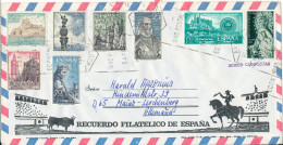 Spain Air Mail Cover With A Lot Of Stamps Sent To Germany Madrid 19-8-1970 - Briefe U. Dokumente