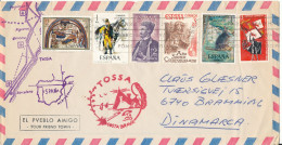 Spain Air Mail Cover Sent To Germany 30-8-1975 ?? With A Lot Of Topical Stamps - Briefe U. Dokumente