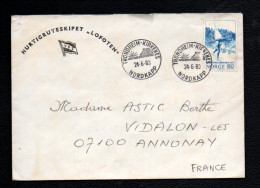 NORVEGE LETTRE DU CAP NORD POUR LA FRANCE 1983 - Briefe U. Dokumente