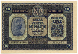 10 LIRE CASSA VENETA DEI PRESTITI OCCUPAZIONE AUSTRIACA 02/01/1918 SPL - Austrian Occupation Of Venezia
