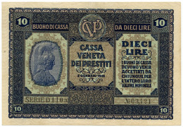 10 LIRE CASSA VENETA DEI PRESTITI OCCUPAZIONE AUSTRIACA 02/01/1918 QSPL - Austrian Occupation Of Venezia