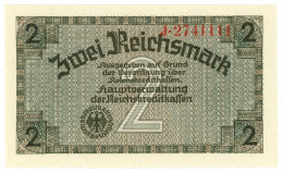 2 REICHSMARK OCCUPAZIONE TEDESCA ITALIA REICHSKREDITKASSEN 1943 FDS - Allied Occupation WWII