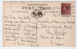ENGLAND 1 1/2D SOLO CARD MECANIQUE POST EARLY THE DAY 1937  OXFORD TO FRANCE - Covers & Documents
