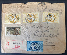 Lettre Recommandé Par Avion De Bangui 1945 Oubangui-Chari Avec Censure Contrôle Postal Pour Paris - Lettres & Documents