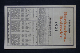 CALENDRIER Allemand - Tarifs Postaux + Calendrier 1924 - M 12455 - Grand Format : 1921-40