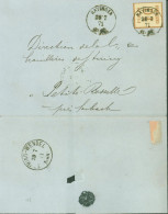 Alsace Lorraine Guerre 1870 Occupation Allemande N°5 10ct Bistre Type I émis 6 9 1870 CAD Nayingen 28 7 71 - Lettres & Documents
