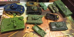 JOUETS VINTAGE 1960 1980 @ Lot De CHARS Et Divers En Plastique Et Métal EKO MATCHBOX Atlantic ? Pour Pièces/restauration - Tanks
