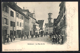 AK Delémont, La Rue De Fer - Delémont